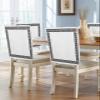 4pcs Chair Back Covers, White Traditional Greek Key Meander Border Square Geometric Dining Back Chair Slipcovers, Removable Washable Decoration Chair Covers for Kitchen Hotel Restaurant Party view 1