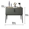 Tall Nightstand, Side Table with Storage, Modern Nightstand, Wood Nightstand with 1-Drawer, Slate Countertop (Color : Beige, Size : 50 * 40 * 48cm) view 2