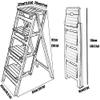 Step Stools for Adults Foldable Kitchen Step Stools Folding Ladder 4 Step Stool Wood for Adult Stool Seat Ladder-Shaped Plant Stand for Kitchen Living Room Bedroom Balcony Garden Shoe Rack White view 2