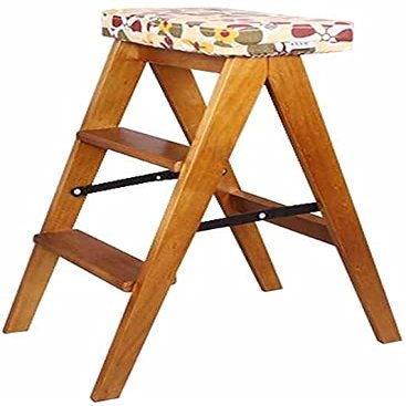 TONPOP Bed Step Stools for High Beds Wooden 2-Step Stair Chair Foldable Ladder Lightweight Home Library Step Stool Kitchen Step Stool