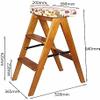 TONPOP Bed Step Stools for High Beds Wooden 2-Step Stair Chair Foldable Ladder Lightweight Home Library Step Stool Kitchen Step Stool view 2