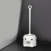 Toilet Brush, Cute Toilet Bowl Brush and Holder Set Cleaning Toilet Scrubber with Pig Shaped Base Toilet Cleaner Brush for Bathroom(White) view 2