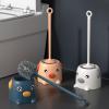Toilet Brush, Cute Toilet Bowl Brush and Holder Set Cleaning Toilet Scrubber with Pig Shaped Base Toilet Cleaner Brush for Bathroom(White) view 3