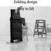 TONPOP Step Stools for Adults Foldable Multifunction Ladder Chair Stool Wooden Foldable Shelving Step Ladder Home Library 3 Steps stepstool view 4