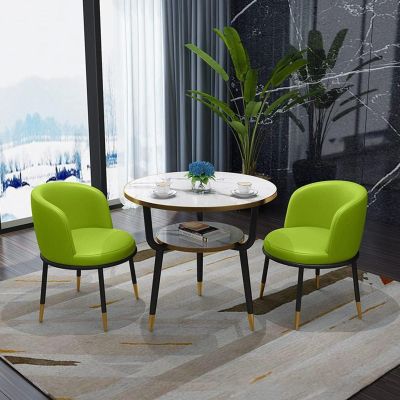 HM&DX Modern Table and Chairs Dining Set Office Reception Round Table Simple Kitchen Dining Table 2 Layers Small Space Colorful Coffee with Storage Negotiation Table Set for Kitchen Office Cafe