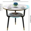 HM&DX Modern Table and Chairs Dining Set Office Reception Round Table Simple Kitchen Dining Table 2 Layers Small Space Colorful Coffee with Storage Negotiation Table Set for Kitchen Office Cafe view 3