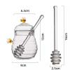 Fenteer Clear Honey Jar with Dipper and Lid Glass Honey Pot Container Dispenser for Home Kitchen view 2