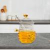 Fenteer Clear Honey Jar with Dipper and Lid Glass Honey Pot Container Dispenser for Home Kitchen view 4