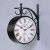 Online Solution 12" Inch Black Iron Victoria Station Clock London Vintage Wall Clock Retro Wall Clock Double Sided Wall Clock Antique Clock - White view 3