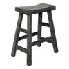Sunny Designs Marina 24" Mahogany Wood Saddle Seat Stool in Black (Set of 2) view 1