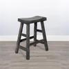 Sunny Designs Marina 24" Mahogany Wood Saddle Seat Stool in Black (Set of 2) view 2
