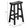 Sunny Designs Marina 24" Mahogany Wood Saddle Seat Stool in Black (Set of 2) view 3