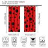 Cartoon Red&Black Ladybug Blackout Curtains for Bedroom,Cute Woodland Animals Ladybug Dot Pattern Grommet Thermal Insulated Room Darkening Curtains 84L x 42W,2 Panels view 2
