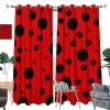 Cartoon Red&Black Ladybug Blackout Curtains for Bedroom,Cute Woodland Animals Ladybug Dot Pattern Grommet Thermal Insulated Room Darkening Curtains 84L x 42W,2 Panels view 3