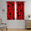 Cartoon Red&Black Ladybug Blackout Curtains for Bedroom,Cute Woodland Animals Ladybug Dot Pattern Grommet Thermal Insulated Room Darkening Curtains 84L x 42W,2 Panels view 4
