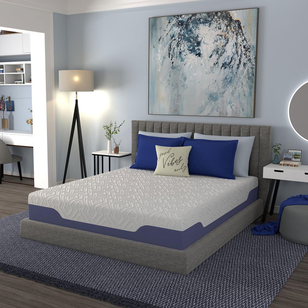 Vibe Supreme Cooling Hybrid Mattress, Innerspring and Gel Memory Foam Mattress, Fiberglass Free, 12-Inch Bed in a Box, Twin XL