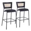 Grandview Gallery Rattan Tania Bar Stool, Bar Chairs, Black Bar Stools, Bar Stools Set of 2 view 1