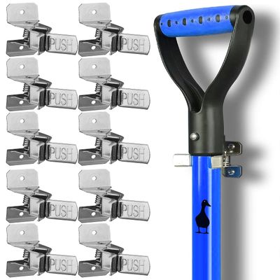Black Duck Brand 10 Pack Spring Grip Mop and Broom Holder for Shovel, Rake, Broom, Mop Holder, Etc. (10 Pack)