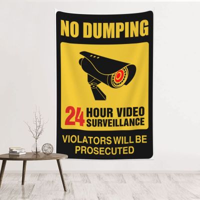 Abipuir Outdoor Bar Accessories Decor Video Surveillance Signs, No Trespassing Violators Will Be Prosecuted Tapestry Beer Decorations for Man Cave Tapestry for Men (Size : 100X150CM)