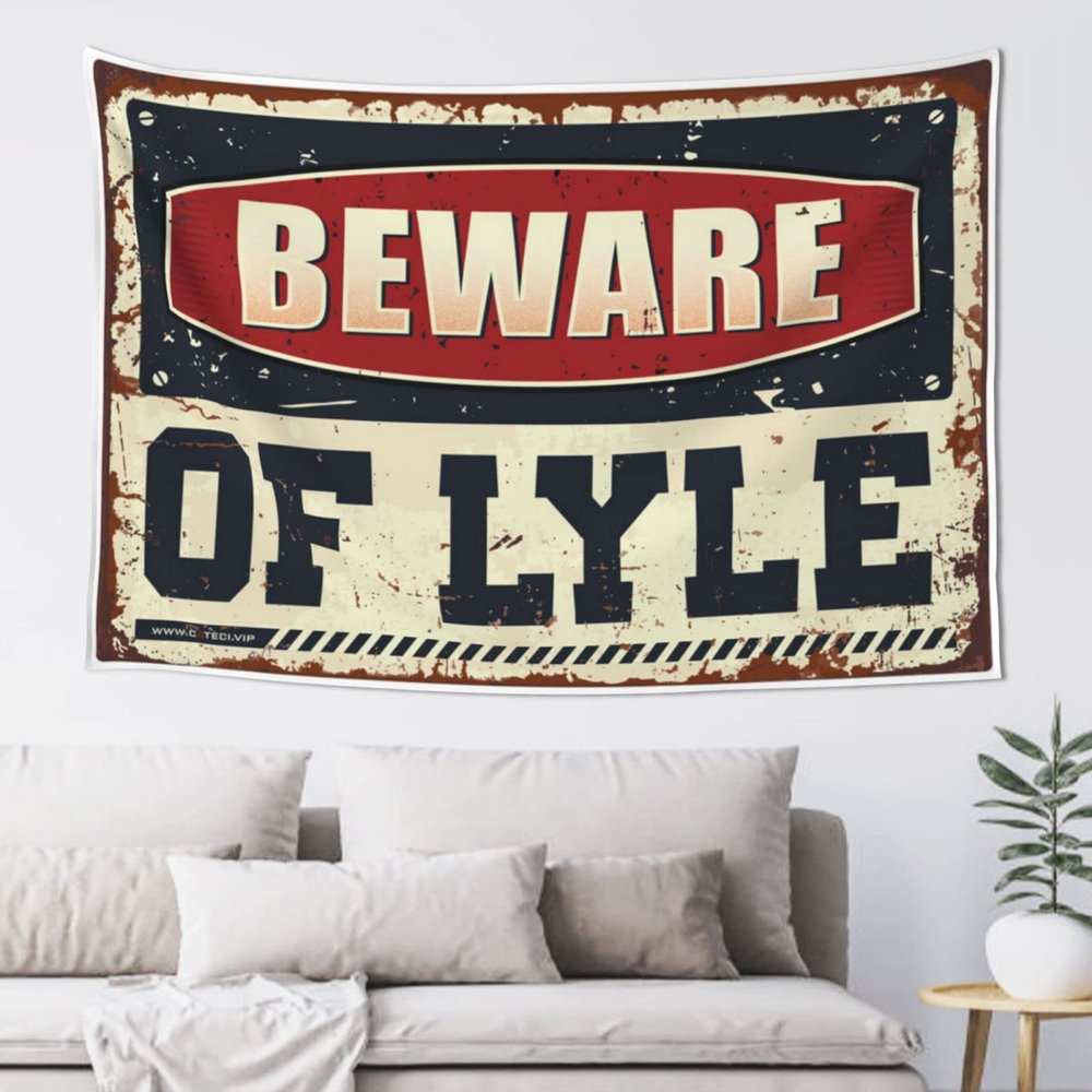 Abipuir Tapestry for Bedroom Beware of Lyle Tapestry Stuff for Boys Room Boys Room Decor Teenager (Size : 75X100CM)