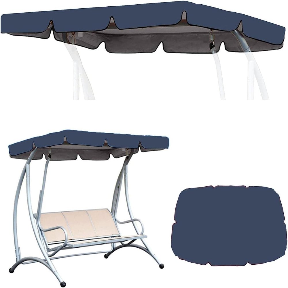 Garden Swing Replacement Canopy Cover,Replacement Canopy for Swing Seats,Patio Hammock Cover Top Waterproof Anti-UV Canopy Swing Covers 210D(Only Canopy Cover) ( Color : Sky Blue , Size : 249*185*18cm
