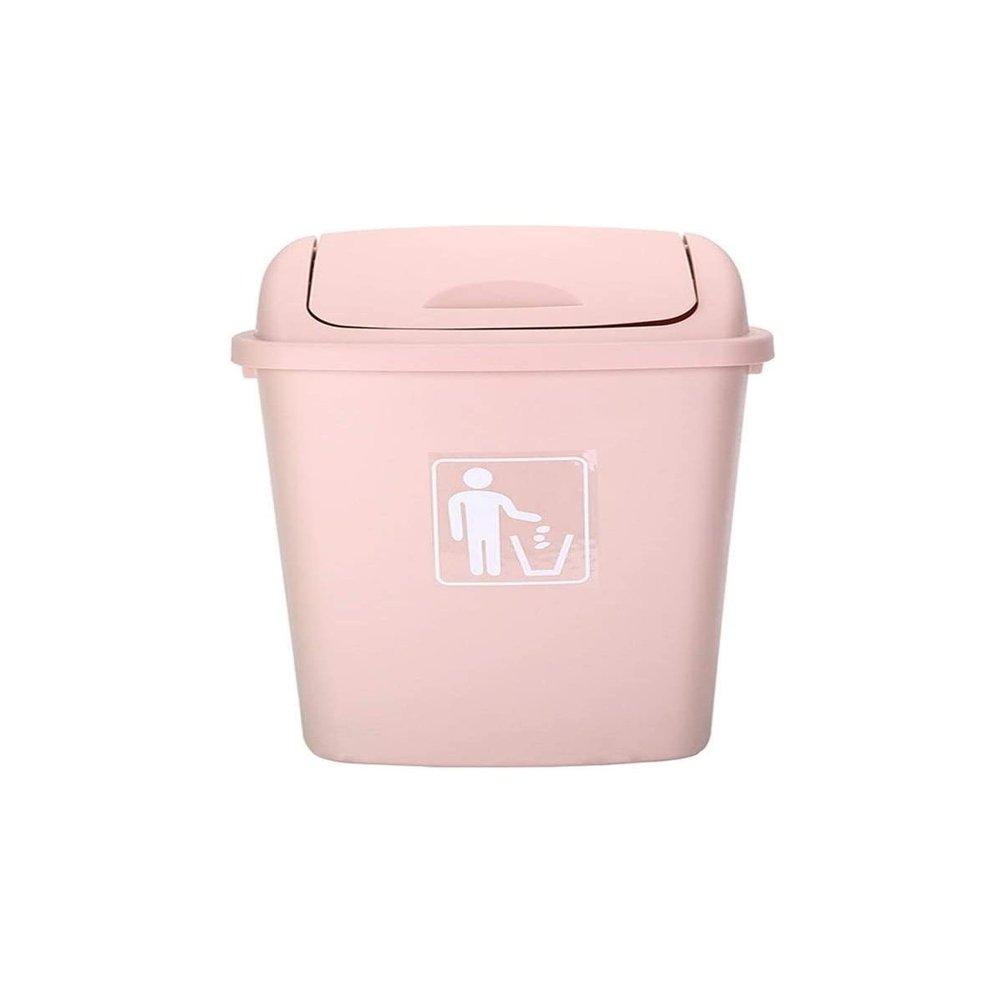 ATMRC Trash Cans Swing Cover Trash Can Kitchen,Plastic Garbage Can for Indoor Outdoor School (Light Pink, Size : 7.9Gallons) Outdoors and Home