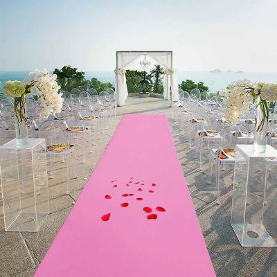 10m 20m Wedding Aisle Carpet 2mm Thickness Pink Event Carpets Non-Slip Walkway Carpet Reception Rugs for Ceremony Party Christmas Garden Outdoor Beach (Size : 1.5x50m)