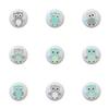 Farm Fresh Knobs Design Ceramic Cabinet Kitchen Bathroom Furniture Handles or Pulls w/Glossy Finish - Owls by aa Lilac Pink Seafoam Yellow Gray Grey - 1.5 x 1.5 Inches (Seafoam Set of 9) view 1