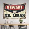 Abipuir Tapestry For Bedroom Beware Of Mr. Logan Tapestry Stuff For Boys Room Boys Room Decor Teenager (Size : 75X100CM) view 3
