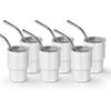 AGH 3 oz Mini Tumbler Shot Glass with Straw and Lid White Stainless Steel Sublimation Tumblers Double Wall Vacuum Insulated Cups, 6 Pack view 1