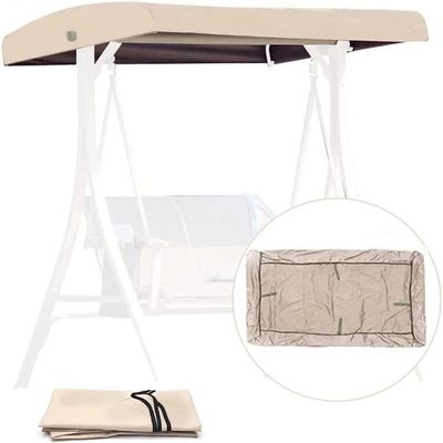ZSPINJIA Outdoor Swing Cover Replacement 191x120x18cm/75x47x7'' Cover for Swing Seat,Waterproof Replacement Canopy Top for Patio Yard Porch Swing Cover 3 Seater (only Cover) (Color : Beige)