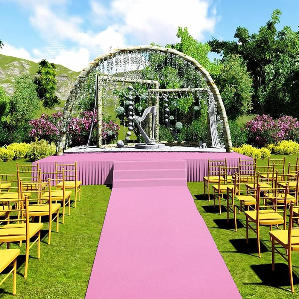 Pink Wedding Carpet 2mm Thickness Non Slip Aisle Rugs 10x1m Event Carpet Roll for Weddings Ceremony Party Decor Outdoor Garden, Cuttable (Size : 1x30m)