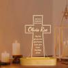 Ammonite Personalised First Communion Gift, Customize Cross Wooden Lamp Novelty Night Light lamp for Kids, Kids Decoration Lamp USB Power Bedroom Decor Godparents Gifts Christening Dedication Gift view 3
