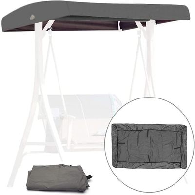 ZSPINJIA Outdoor Swing Cover Replacement 191x120x18cm/75x47x7'' Cover for Swing Seat,Waterproof Replacement Canopy Top for Patio Yard Porch Swing Cover 3 Seater (only Cover) (Color : Grey)