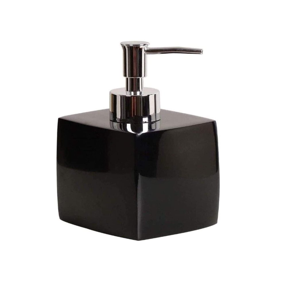 NTIYOU Countertop Soap Dispensers Square Soap Dispenser Kitchen Bathroom Shampoo Dish soap Dispenser Bottle Shower Gel Pressed Resin Lotion Bottle Set Home & Kitchen (Color : Black)