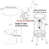 3-Piece Bar Stools & Table Set, 42" Tall Round Standing Pub Bistro Cocktail Table, with 2 Adjustable Swivel Backs Stools 26"-32", Rustic Industrial,Space-Saving,Wood Top,Mostly Welded(Black & Brown) view 2