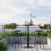 3-Piece Bar Stools & Table Set, 42" Tall Round Standing Pub Bistro Cocktail Table, with 2 Adjustable Swivel Backs Stools 26"-32", Rustic Industrial,Space-Saving,Wood Top,Mostly Welded(Black & Brown) view 4