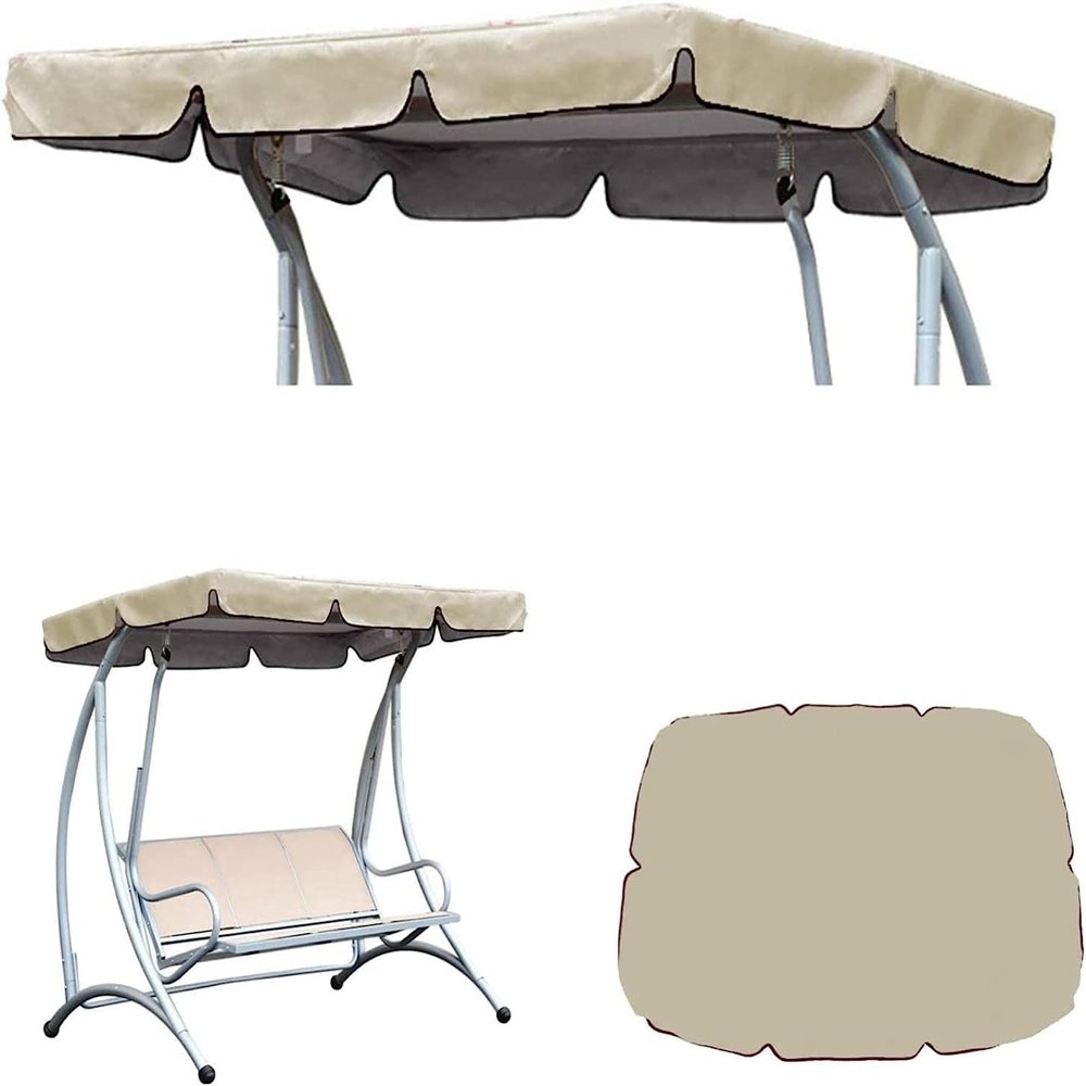 Garden Swing Replacement Canopy Cover,Replacement Canopy for Swing Seats,Patio Hammock Cover Top Waterproof Anti-UV Canopy Swing Covers 210D(Only Canopy Cover) ( Color : Silver , Size : 195*125*15cm )