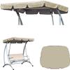 Garden Swing Replacement Canopy Cover,Replacement Canopy for Swing Seats,Patio Hammock Cover Top Waterproof Anti-UV Canopy Swing Covers 210D(Only Canopy Cover) ( Color : Silver , Size : 195*125*15cm ) view 1