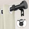 Curtain Rods for Windows 66 to 120 Inch, 5/8 Inch Black Small Curtain Rods for Outdoor Patio, Farmhouse, Bedroom, Kitchen, Living Room, Metal Heavy Duty Drapery Rods (2.4-10FT) view 2