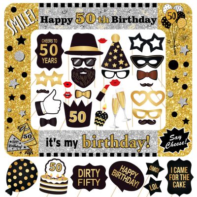 The DaPai 50th Birthday Inflatable Photo Booth Set - Giant Selfie Photo Booth Frame & Props - Polyvinyl Chloride