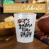 Slant Collections Football Cocktail Glasses 8-Count Reusable BPA-Free Plastic Party Cups, 16-Ounce, It's Game Time Baby view 4