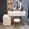 JATIBOSH Vanity Dressing Table Home Dressers Bedroom Furniture Moveable Bedside Table with Illuminated Mirror Dressing Table Cabinet,Sideboard with Drawers and Stool view 2