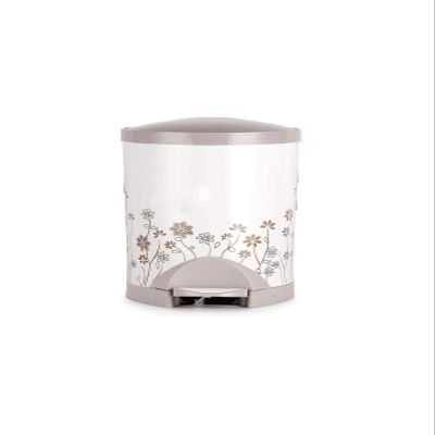 ATMRC Trash Cans Garbage Cans, Plastic Round Trash Can,Pedal Type with Lid Indoor Dustbins,2.3/1.5 Gallon Capacity, Outdoors and Home(Small)