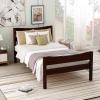 Bed Frames Twin, Wooden Bed Frame Espresso Solid Wood Bed Frame with Headboard and Wooden Slat Support view 1