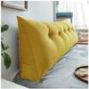 Bed / Sofa Triangular Reading Pillow, Large Headboard Pillow, Daybed Cushion Large Bolster Cushion, Headboard Backrest Positioning Support Pillow With Removable Cover ( Color : Yellow , Size : 100cm/3 view 1