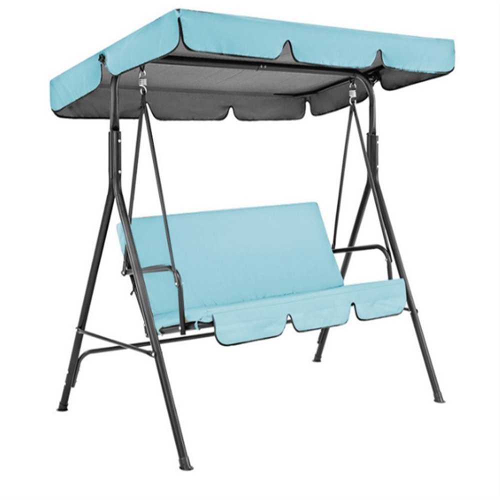 UTOYA Outdoor Swing Replacement Canopy and Cushion Cover Set, Waterproof Heavy Duty Polyester Sun Shade, Anti-UV Patio Garden Cover (Color : Blue, Size : 75x52x6in)