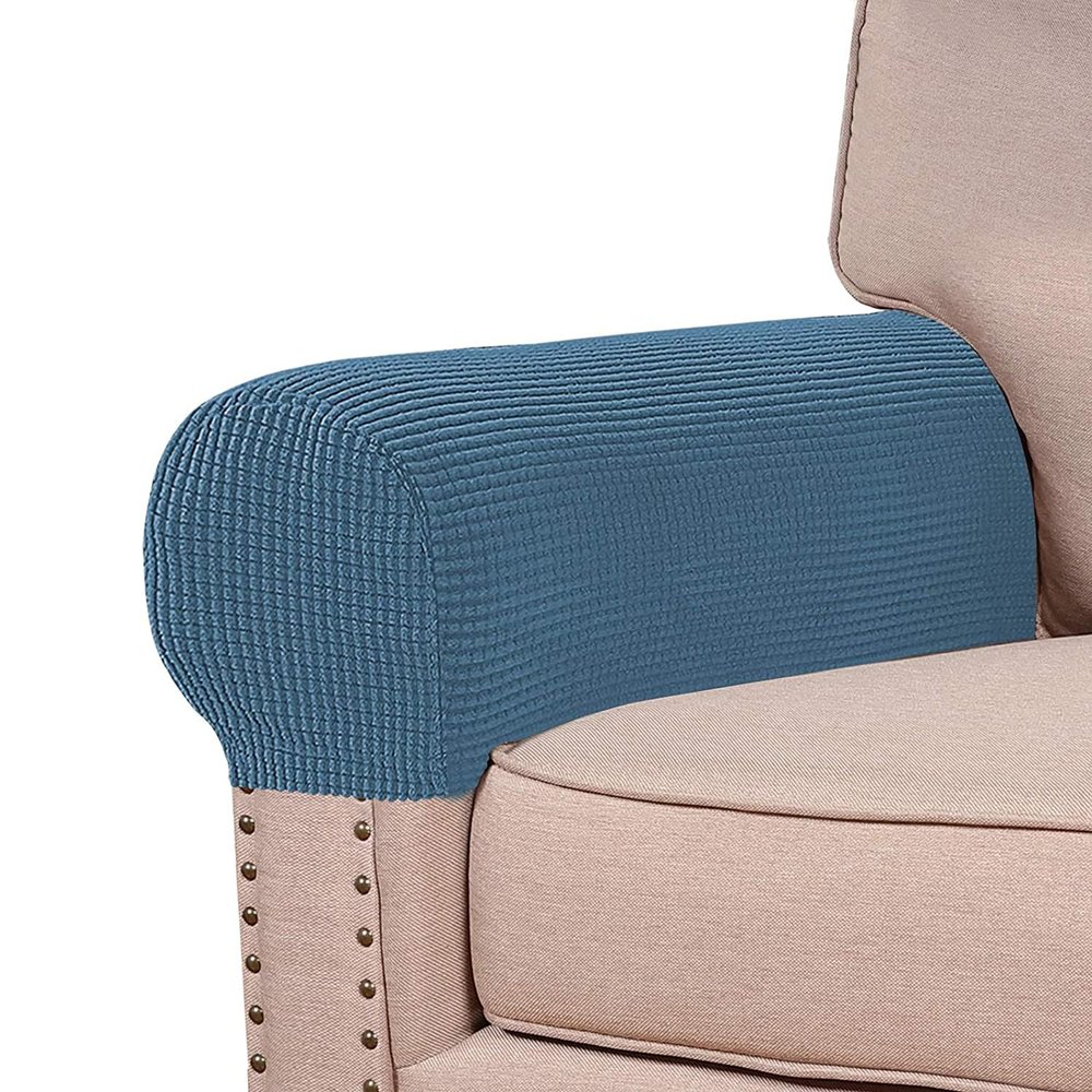 ADPON Stretch Armrest Covers Spandex Arm Covers for Chairs Couch Sofa Armchair Slipcovers for Recliner Sofa (Set of 4,Dusty Blue)