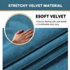 ADPON Stretch Velvet Sofa Armrest Covers Arm Covers for Chairs and Sofas Anti-Slip Couch Armrest Covers with Sticker Furniture Armrest Protector for Sofa Couch Chair Recliner (Peacock Blue,Set of 4) view 3