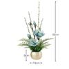 Artificial Flower in Pot Magnolia Flower Artificial Flower with Round Gold Vase Fake Leaf Floral Flower Arrangement Silk Flower for Wedding Outdoor Home Decoration Artificial Plant Flower Arrangement view 2